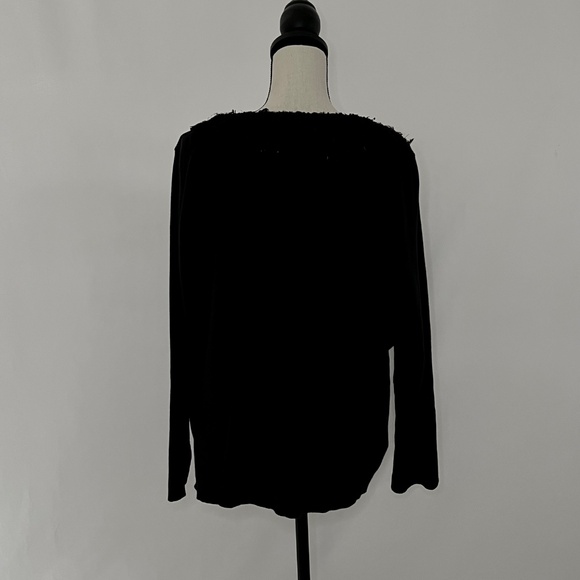 VINTAGE SUSAN BRISTOL Black V Neck Pullover Sweater Embellished Neckline Sz 1X - Picture 6 of 9